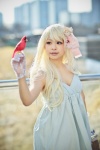 bird blonde_hair cosplay dress gloves headdress mochigome_kurumi original rating:Safe score:0 user:pixymisa