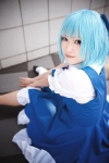 blouse blue_hair cirno cosplay hairbow jumper manyu socks touhou rating:Safe score:1 user:nil!