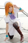 beret boots cosplay dress higurashi_no_naku_koro_ni orange_hair rinami ryuuguu_rena thighhighs zettai_ryouiki rating:Safe score:3 user:nil!