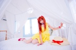 bed choker cosplay dress hair_pods mashiro_yuki neon_genesis_evangelion pantyhose red_hair sheer_legwear soryu_asuka_langley twintails rating:Safe score:0 user:nil!