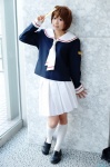 cardcaptor_sakura clow_cards cosplay kinomoto_sakura kneesocks miniskirt pleated_skirt sailor_uniform school_uniform skirt tie zero_inch rating:Safe score:0 user:nil!