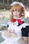 apron cosplay dress kousaka_honoka love_live!_school_idol_project maid maid_uniform mike orange_hair side_ponytail rating:Safe score:0 user:nil!