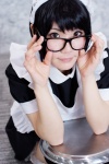 apron cosplay dress glasses headband looking_over_glasses maid maid_uniform nagatsuki original serving_tray thighhighs zettai_ryouiki rating:Safe score:0 user:pixymisa