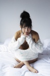 barefoot bed bikini_top cleavage kashiwagi_yuki ponytail swimsuit wpb_117 rating:Safe score:0 user:nil!