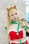 antlers blonde_hair croptop miniskirt ribbons ringo santa_costume skirt rating:Safe score:0 user:pixymisa