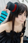 akiyama_mio cane cleavage cosplay dress k-on! one_elbow_glove striped suu top_hat rating:Safe score:1 user:nil!