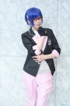 ame blazer blue_hair cosplay crossplay dress_shirt glasses one_glove school_uniform sweater_vest tagme_character tagme_series trousers rating:Safe score:0 user:nil!