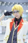 blazer blonde_hair cosplay crossplay dress_shirt glasses gloves tatsuki_(ii) tie vest yuuki_makoto_(ensemble_stars) rating:Safe score:0 user:nil!