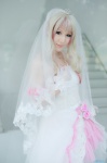 cosplay macross macross_frontier multi-colored_hair sheryl_nome veil wakame wedding_gown rating:Safe score:0 user:nil!