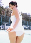 aizawa_hitomi ass cleavage panties ponytail tennis_court tennis_dress tennis_racket rating:Safe score:6 user:nil!