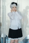 blouse cosplay hairbow miniskirt miyabi original silver_hair skirt rating:Safe score:0 user:nil!