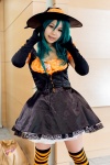 corset cosplay crinoline dress elbow_gloves gloves green_hair miniskirt necklace original sin skirt thighhighs witch witch_hat zettai_ryouiki rating:Safe score:2 user:pixymisa