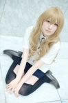 aisaka_taiga blonde_hair blouse cosplay hoshitamu pleated_skirt school_uniform skirt thighhighs toradora! zettai_ryouiki rating:Safe score:2 user:nil!