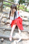 barefoot chiyoko_3 chocoball cosplay glasses miko original skirt twintails rating:Safe score:1 user:nil!