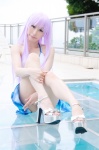 bikini cosplay crystal_crown feena_fam_earthlight kamui_arisa pool purple_hair side-tie_bikini skirt swimsuit yoake_mae_yori_ruri_iro_na rating:Safe score:1 user:nil!