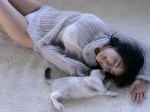 bikini black_or_white cat sato_hiroko see-through sweater swimsuit rating:Safe score:2 user:nil!