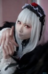 cosplay dress hairband houtou_singi rozen_maiden ruffles silver_hair suigintou wings rating:Safe score:0 user:nil!
