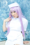 cosplay garter_belt kudan_yu nurse nurse_cap nurse_uniform original purple_hair rating:Safe score:0 user:pixymisa