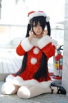 cosplay dress k-on! maika nakano_azusa pantyhose santa_costume stocking_cap twintails rating:Safe score:1 user:nil!