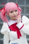 blouse bowtie cosplay hair_ribbons kaname_madoka kawabe_yuki pink_eyes pink_hair puella_magi_madoka_magica twintails rating:Safe score:0 user:pixymisa