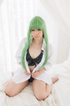 akane_ruka barefoot bed bikini cc code_geass cosplay green_hair shirt swimsuit rating:Safe score:1 user:pixymisa