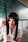 broom cosplay croptop em midriff okino_mayoko sailor_uniform school_uniform twin_braids zone-00 rating:Safe score:0 user:pixymisa
