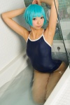 aqua_hair bathroom bathtub braid cosplay hatsune_miku headset necoco one-piece_swimsuit project_necoco-f swimsuit vocaloid wet rating:Safe score:3 user:nil!