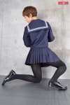 black_legwear kisaragi_towata pantyhose pleated_skirt sailor_uniform school_uniform short_hair skirt rating:Safe score:1 user:lute829