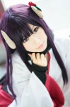 cosplay hakama_skirt haori horns inu_boku_secret_service purple_eyes purple_hair shii shirakiin_ririchiyo rating:Safe score:1 user:pixymisa