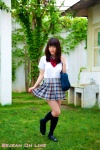 blouse bookbag kneesocks konno_anna pleated_skirt school_uniform skirt skirt_lift rating:Safe score:0 user:nil!