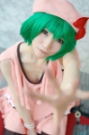 beret cosplay dress green_hair macross macross_frontier pantyhose ranka_lee tatsuki_(ii) rating:Safe score:2 user:nil!
