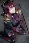 bodysuit bra cleavage cosplay fate/grand_order panties purple_hair saku scathach_(fate/grand_order) shadow_queen spear rating:Safe score:0 user:nil!
