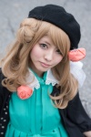 akari_kurin amnesia blonde_hair bow cosplay dress flower hair_bun hat heroine_(amnesia) jacket rating:Safe score:2 user:pixymisa
