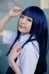 blouse blue_hair cosplay furude_rika higurashi_no_naku_koro_ni pleated_skirt school_uniform shiki skirt suspenders rating:Safe score:0 user:nil!