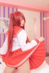 bed cosplay guguru guguru_heart kousaka_tamaki pleated_skirt red_hair sailor_uniform school_uniform skirt skirt_lift to_heart to_heart_2 twintails rating:Safe score:0 user:nil!