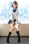 blouse bwh_186 kneesocks misaki_haruka pleated_skirt school_uniform skirt rating:Safe score:1 user:nil!