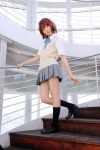 blouse cosplay hirasawa_yui kneesocks k-on! natsuki_(iii) pleated_skirt school_uniform skirt sweater_vest rating:Safe score:3 user:nil!
