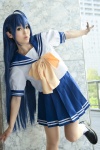ahoge akitsu_honoka blue_hair cosplay izumi_konata lucky_star school_uniform socks rating:Safe score:0 user:Kryzz