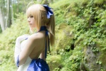 ahoge blonde_hair choker cosplay dress elbow_gloves fate/series fate/stay_night forest_(photoset) gloves hairbow saber usakichi rating:Safe score:1 user:nil!