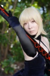 blonde_hair choker cosplay dress elbow_gloves fate/series fate/stay_night gloves maropapi saber_alter sword rating:Safe score:1 user:nil!