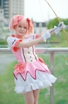 arrow bow choker cosplay dress gloves hair_ribbons kaname_madoka nana_(iv) pink_hair puella_magi_madoka_magica twintails rating:Safe score:0 user:nil!