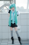 aqua_hair blouse cosplay hair_ribbons hatsune_miku hayase_ami like_a_rolling_star_(vocaloid) miniskirt skirt thighhighs tie twintails vocaloid zettai_ryouiki rating:Safe score:2 user:nil!