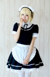 apron blonde_hair cosplay hayase_ami headband maid maid_uniform original thighhighs rating:Safe score:1 user:pixymisa