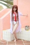 barefoot bikini cosplay hiokichi lab_coat makise_kurisu steins;gate swimsuit tie wet rating:Safe score:3 user:nil!