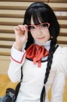 akemi_homura blazer cosplay glasses kipi miniskirt puella_magi_madoka_magica school_uniform skirt twin_braids rating:Safe score:2 user:DarkSSA