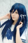 asakura_irori baka_to_test_to_shoukanjuu blue_hair cosplay hair_ribbons kirishima_shouko sailor_uniform school_uniform rating:Safe score:0 user:nil!