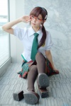 blouse cosplay glasses hairband maitako makinami_mari_illustrious neon_genesis_evangelion pleated_skirt rebuild_of_evangelion school_uniform skirt thighhighs tie twintails zettai_ryouiki rating:Safe score:1 user:nil!