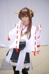 black_legwear braids cosplay detached_sleeves hairband kantai_collection kimono kongou_(kantai_collection) miko myumyu pleated_skirt skirt thighhighs zettai_ryouiki rating:Safe score:0 user:nil!