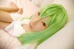 amamiya_eru bed bottomless cc code_geass cosplay dress_shirt green_hair pantyhose rating:Safe score:0 user:nil!