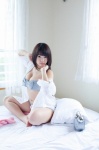 barefoot bed bikini_top blouse cleavage open_clothes shinozaki_ai shorts swimsuit welcome_to_my_ai_land rating:Safe score:1 user:nil!